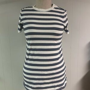 Old Navy Navy and White Striped T-Shirt Dress